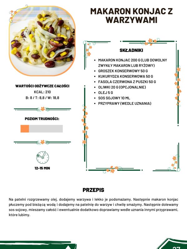 Makaron konjac z warzywami