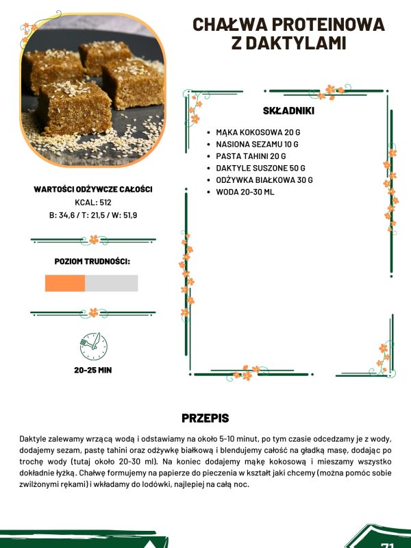 Chałwa proteinowa z daktylami
