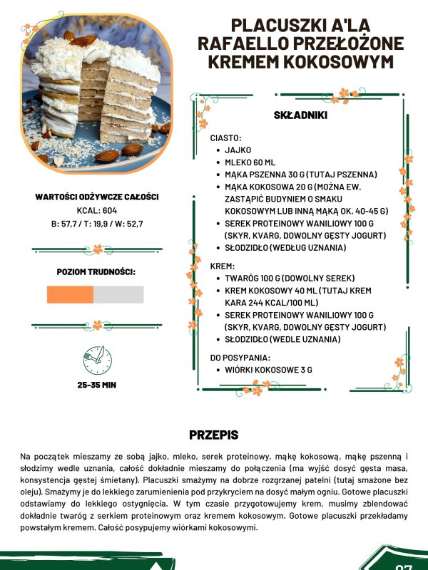 Placuszki Rafaello przełożone kremem kokosowym