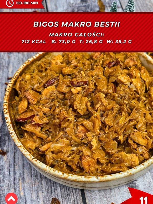 Bigos w fit wersji z większą ilością białka, idealny na świąteczny stół.