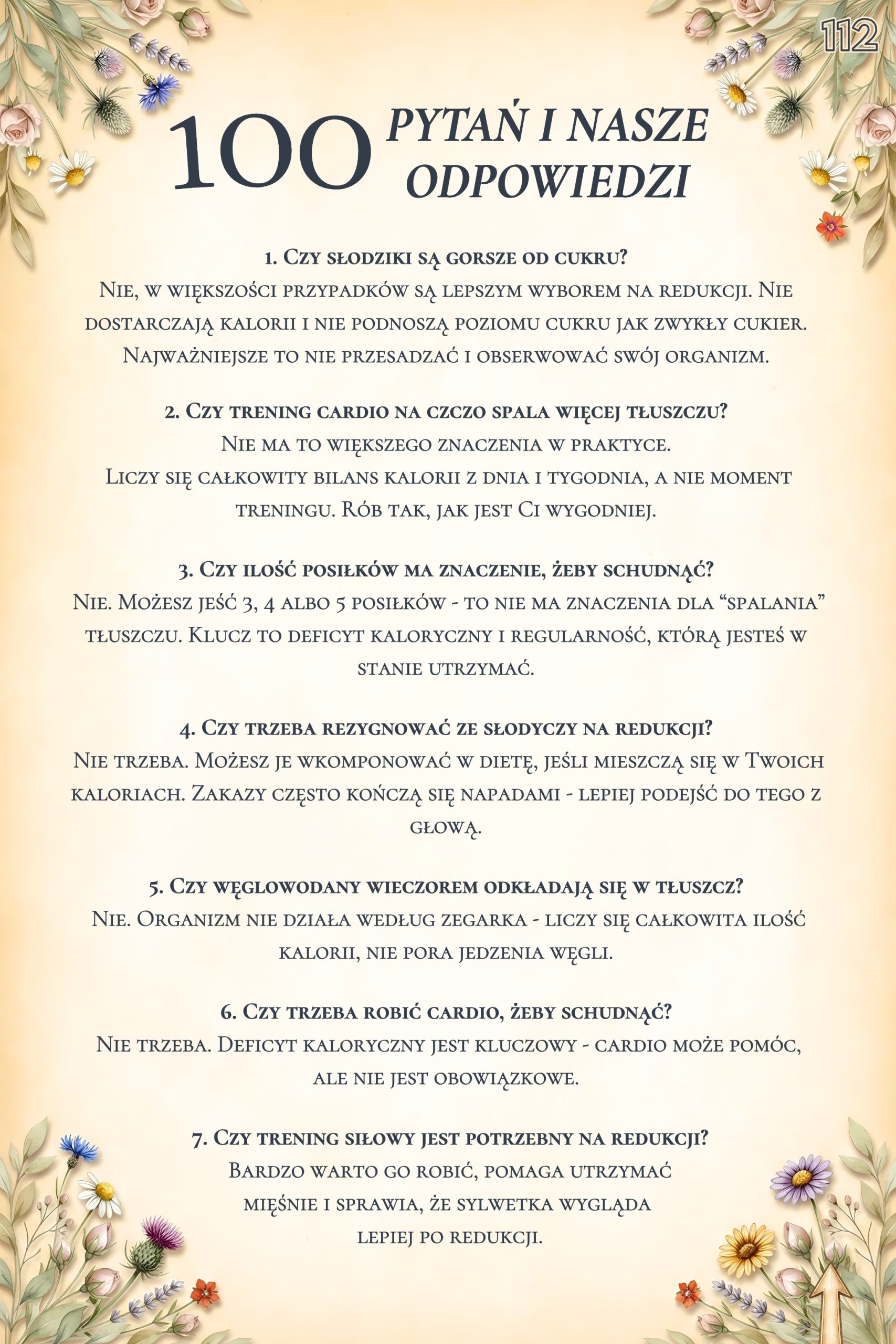 100 pytań i odpowiedzi o odchudzaniu – słodziki, cardio, posiłki i redukcja tkanki tłuszczowej