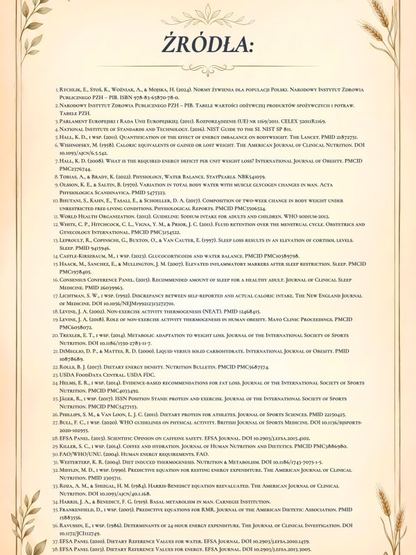 Źródła naukowe e-booka o odchudzaniu – badania, normy żywienia i literatura naukowa