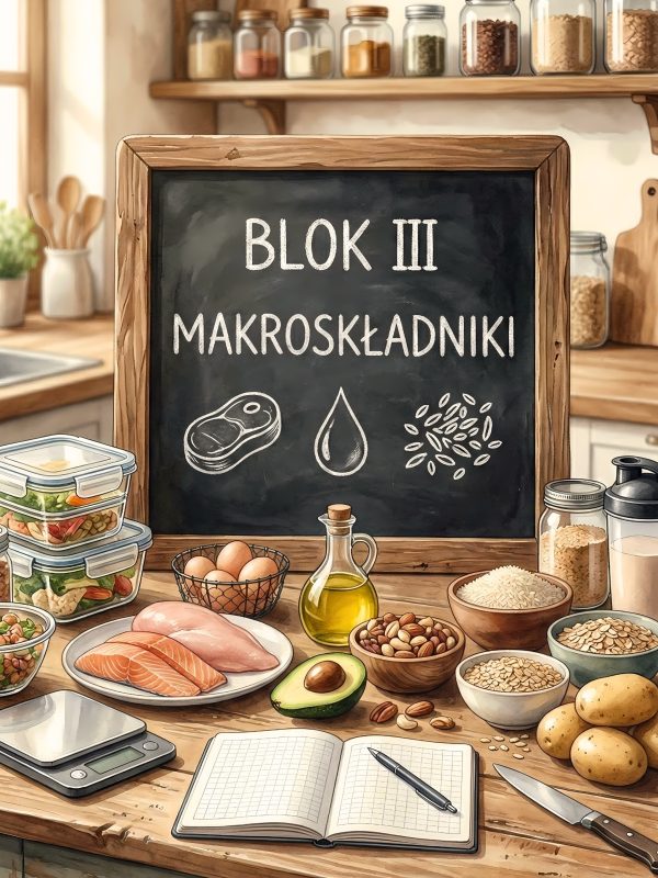 Makroskładniki w diecie – białko tłuszcze węglowodany infografika